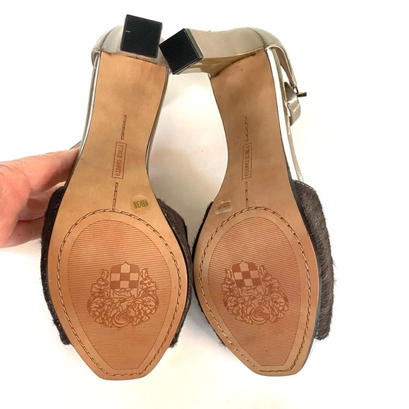 Vince Camuto Gold and Brown Heels - Picture 6 of 7